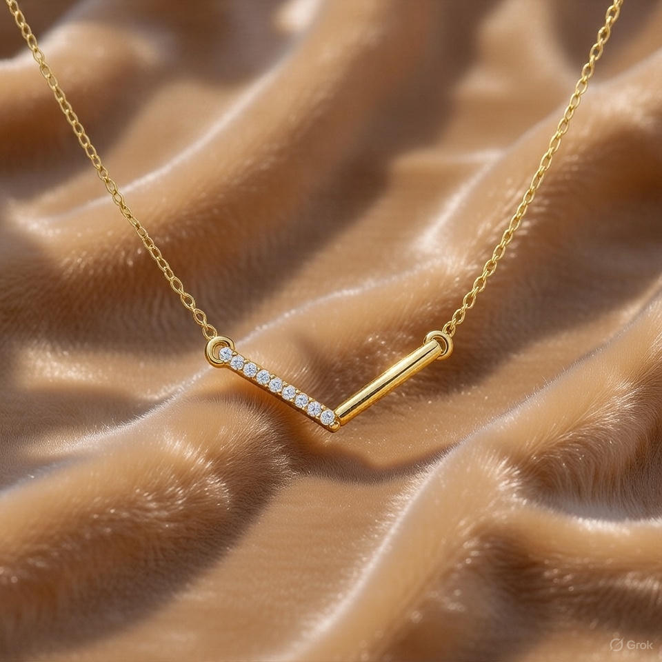 Sharp Elegance, Endless Sparkle – Elevate Your Style with Starkle's Stunning Diamond Chevron Necklace