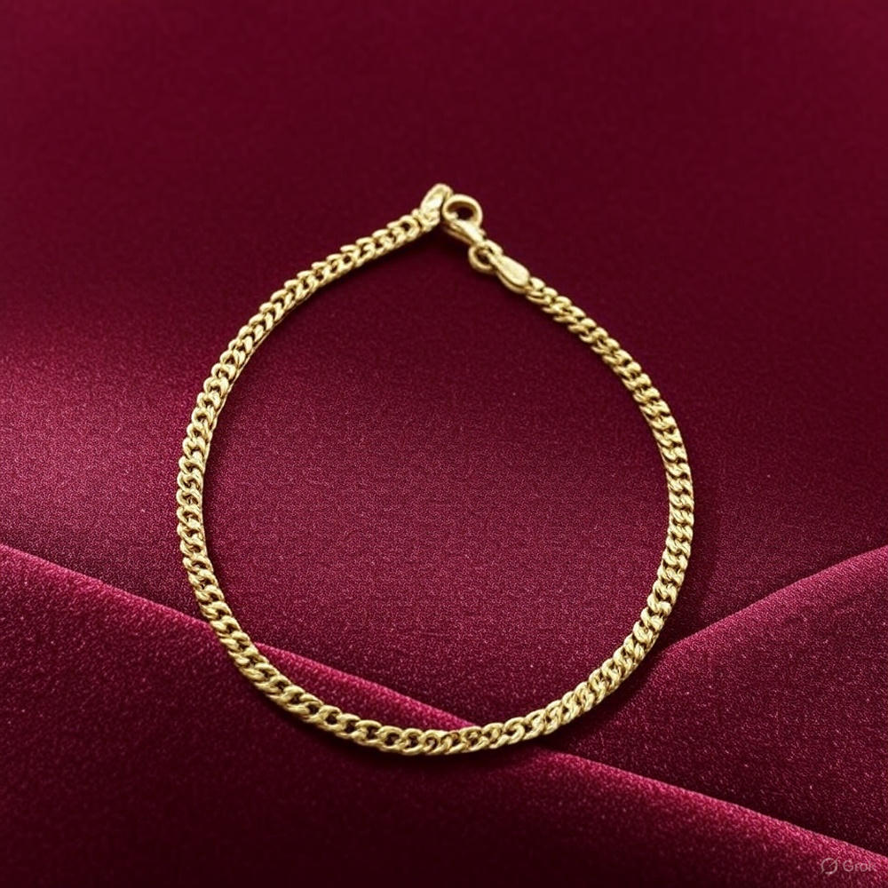 Unveil Timeless Luxury with the Exquisite Gold Flat Curb Bracelet