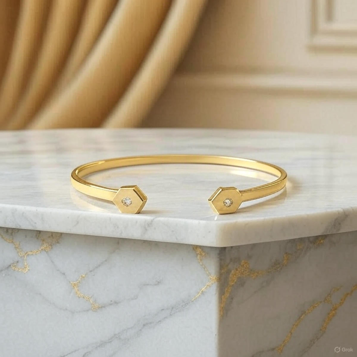 Six Sides of Pure Brilliance: The Diamond Hexa Cuff Bracelet, Where Structure Becomes Seduction