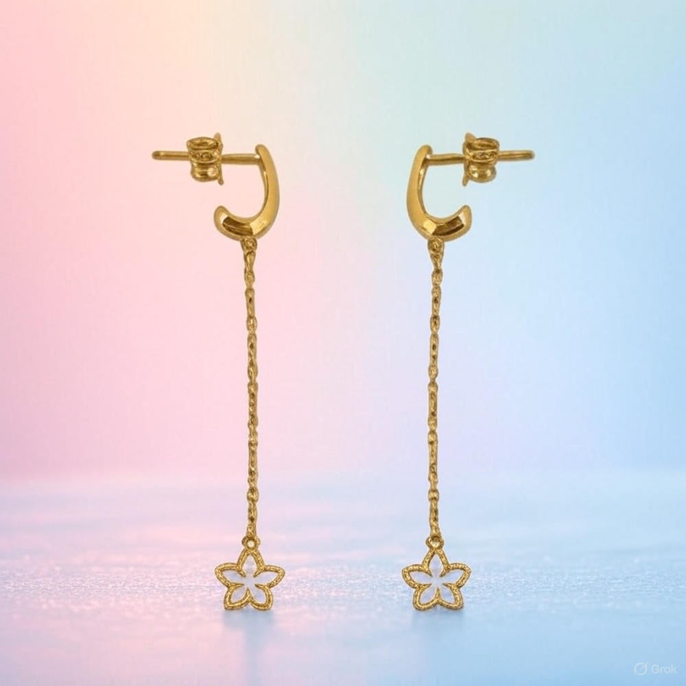 Adorn Your Elegance with the Delicate Charm of Our Pearly Floral Tailed Studs