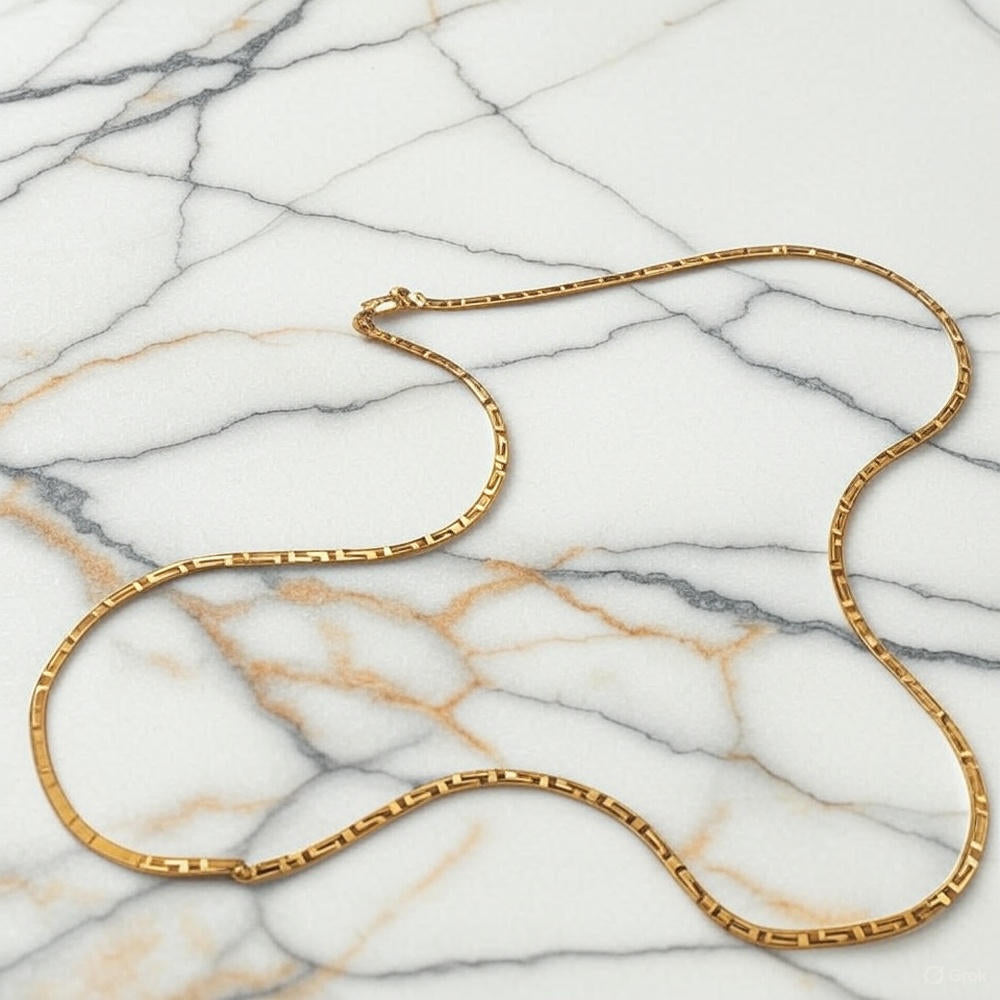 Unveil Sophistication with Our Mini Sleek Meander Snake Chain, a Masterpiece from Starkle