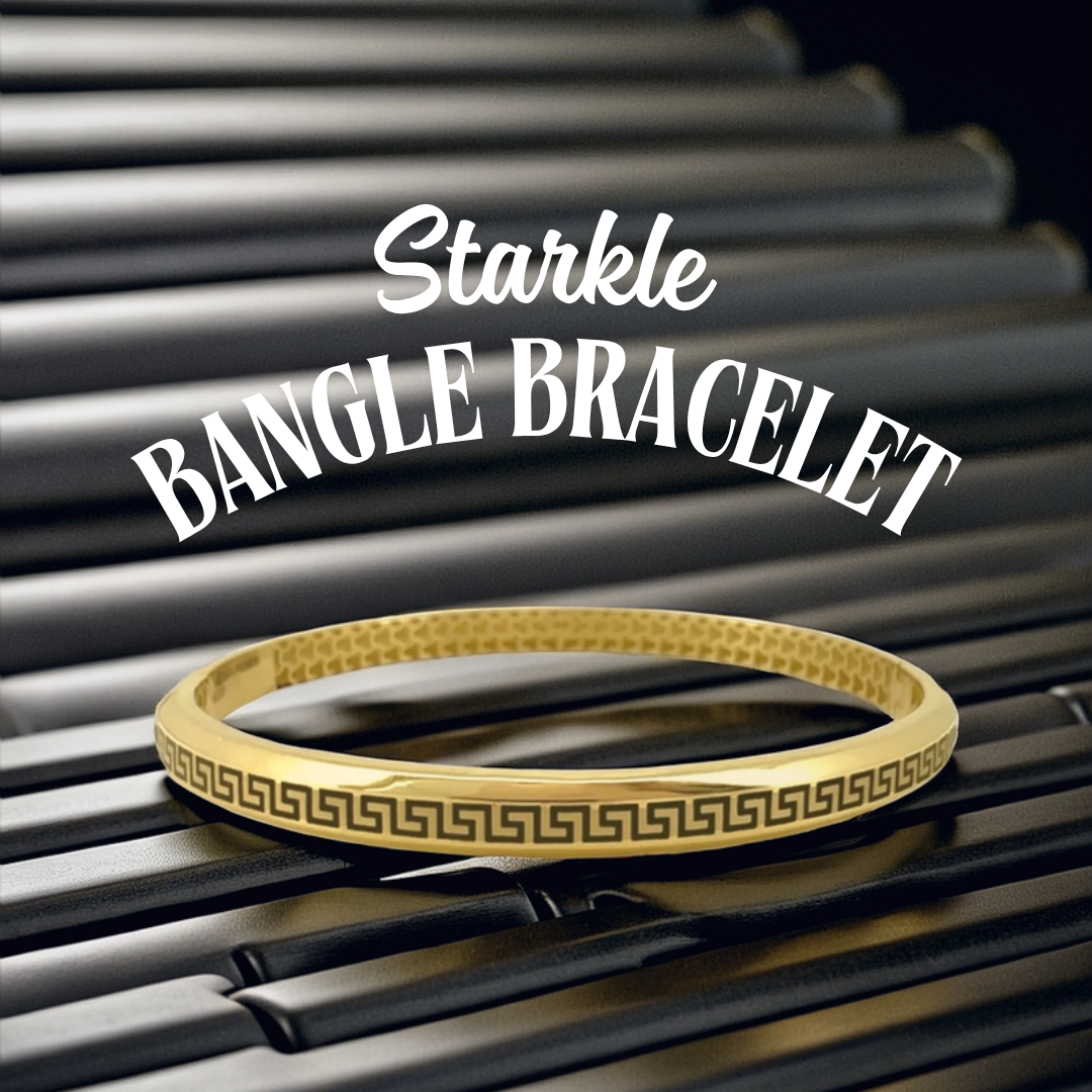 Embrace Timeless Elegance with Starkle’s Gold Meander Bangle Bracelet
