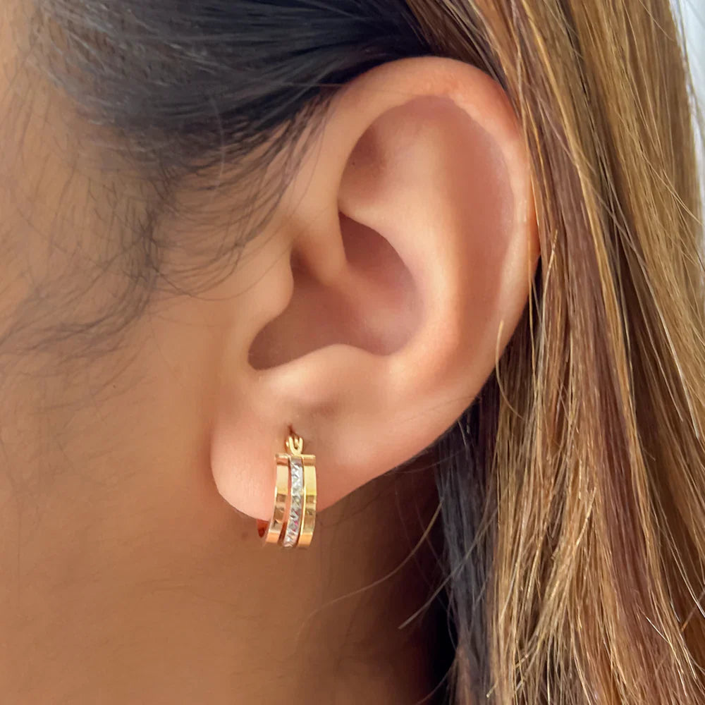 Add a Pop of Color to Your Style with Starkle’s Tri-Color Round Hoops