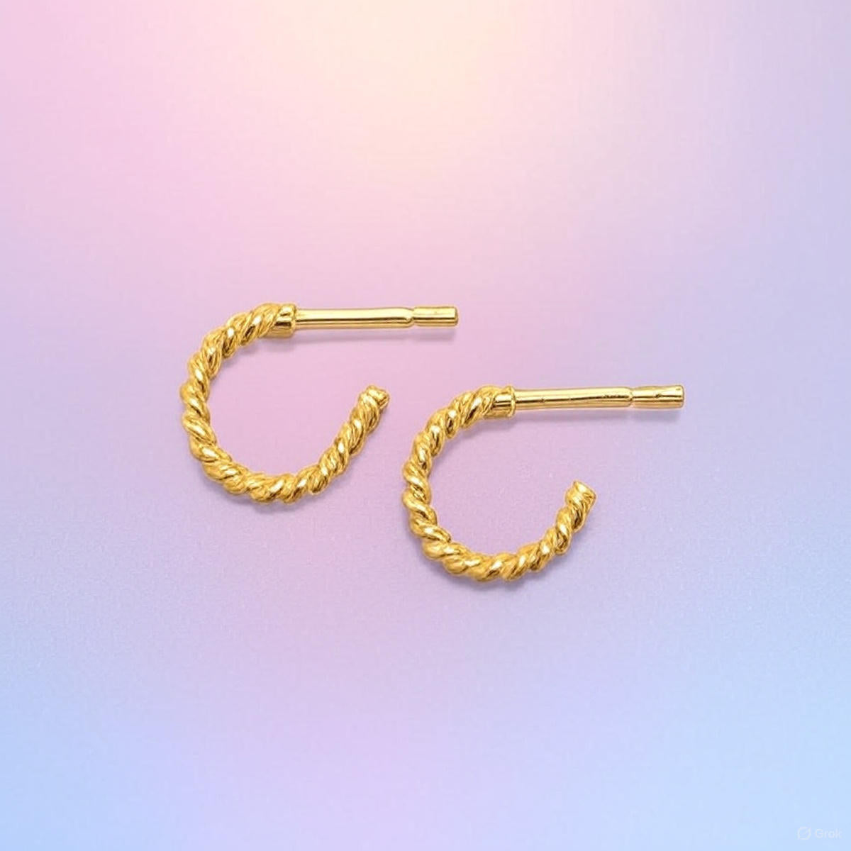 Rope of Gold, Whisper of Luxury – Twisty Half Huggies by Starkle