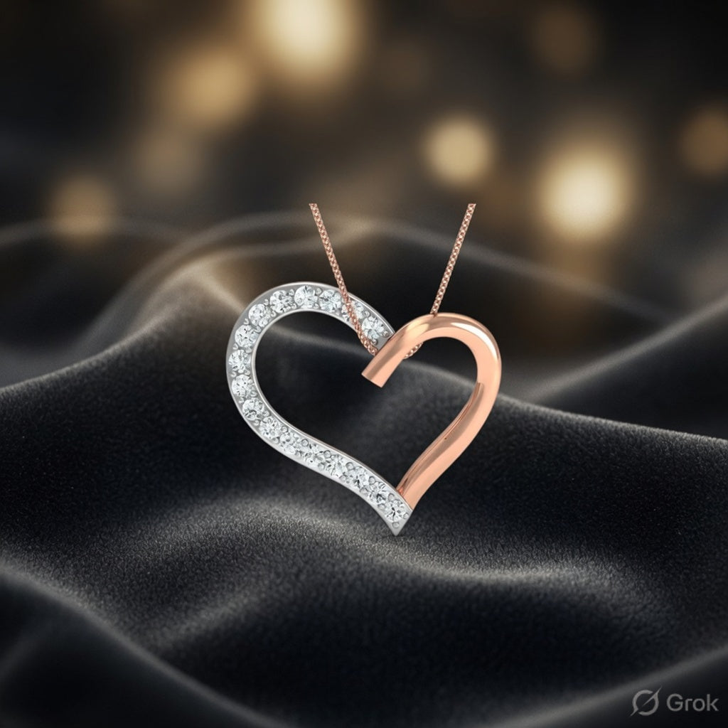 The Studded Half Heart Pendant — Because True Love Is Never Complete Without Them: Discover the Beautiful Diamond Pendant from Starkle