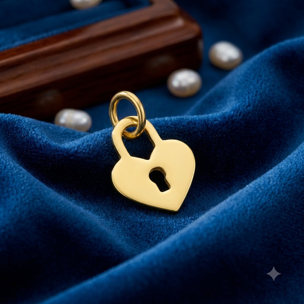 Lock Your Love Forever with This Stunning Heart Lock Pendant – The Perfect Real Gold Gift Every Indian Heart Deserves