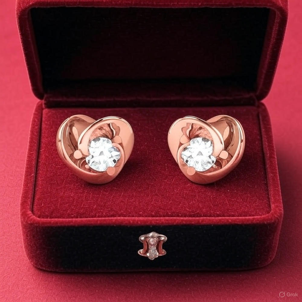 Unwind Romance with Spiral Heart Stud Earrings from Starkle