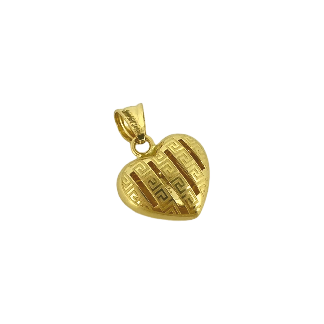 Striped Heart Meander Pendant