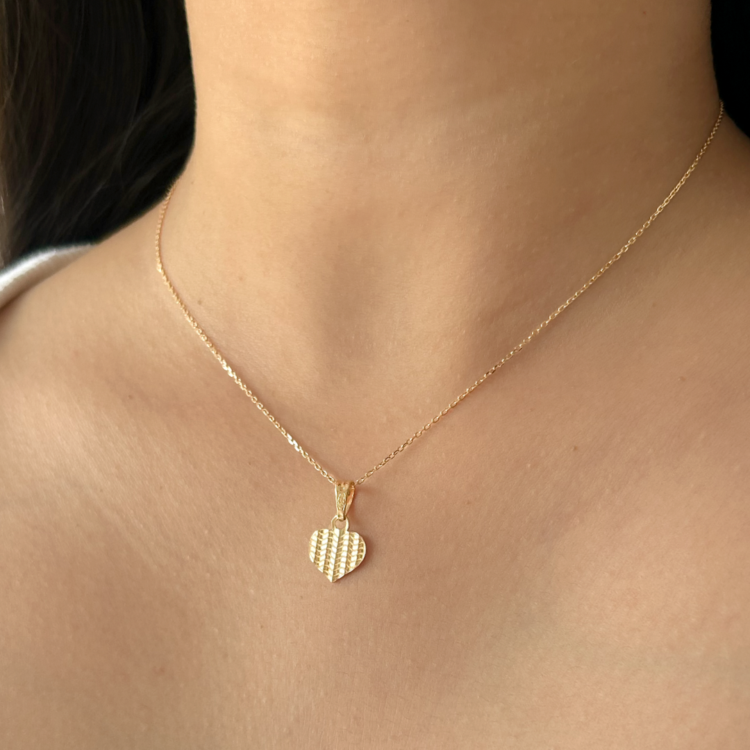 Multi Textured Heart Pendant