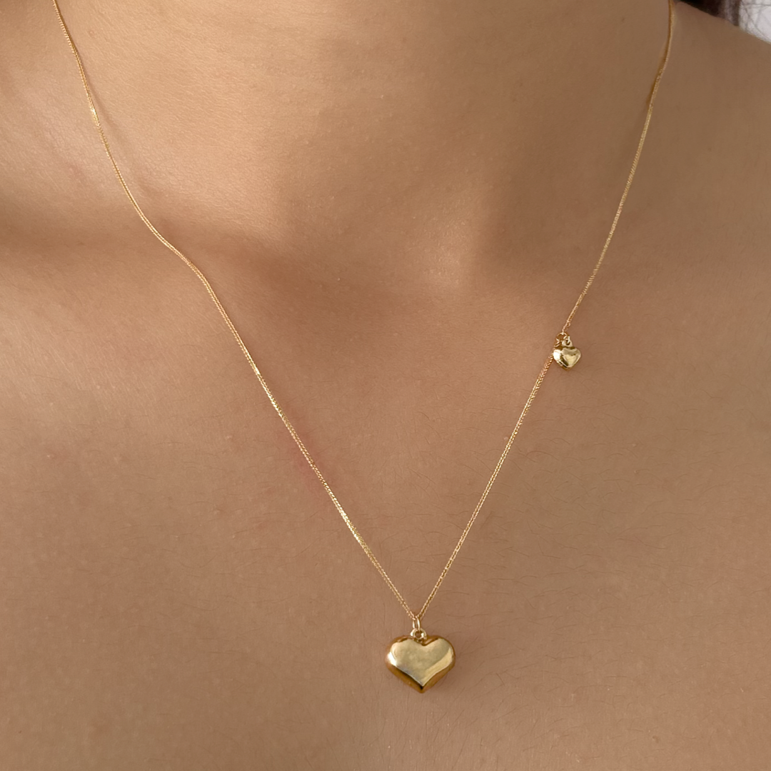 Dual Heart Charm Necklace