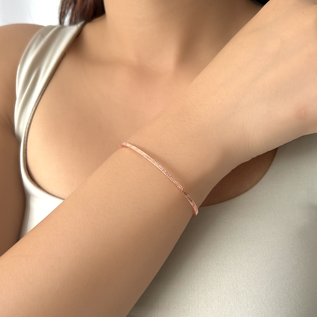 Scaled Bangle Bracelet |Rose