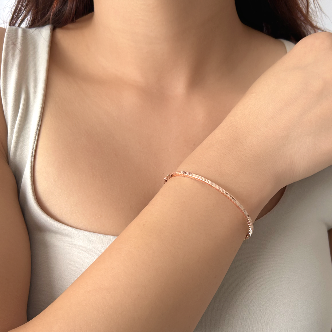 Scaled Bangle Bracelet |Rose
