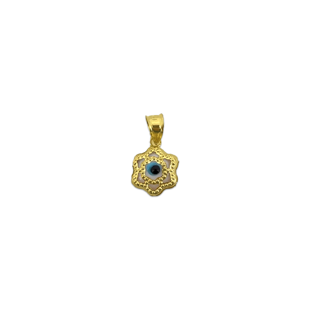 Evil Eye Flower Pendant | White