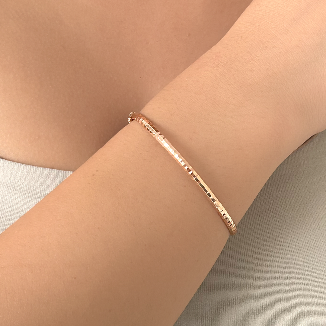Block Bangle Bracelet | Rose