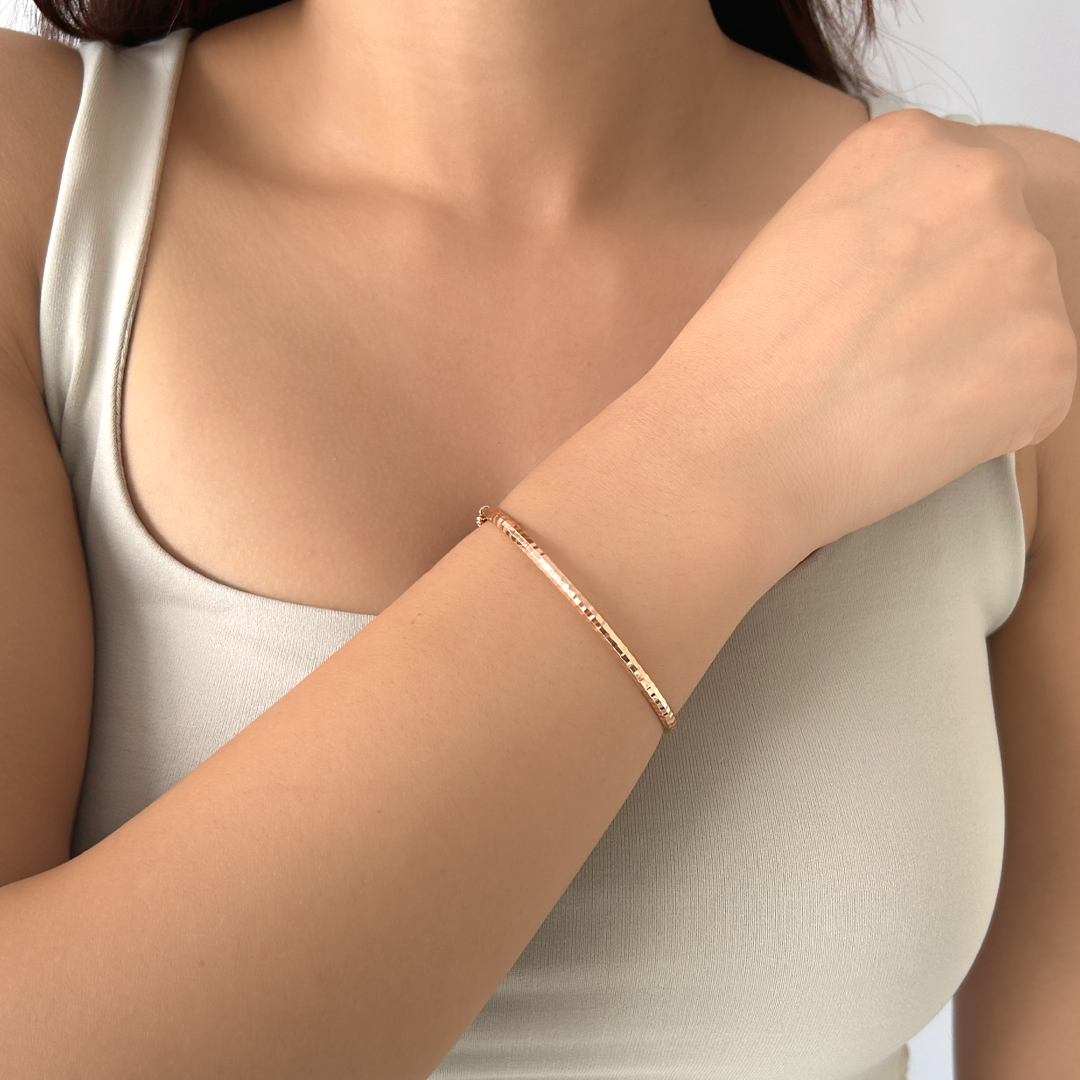 Block Bangle Bracelet | Rose
