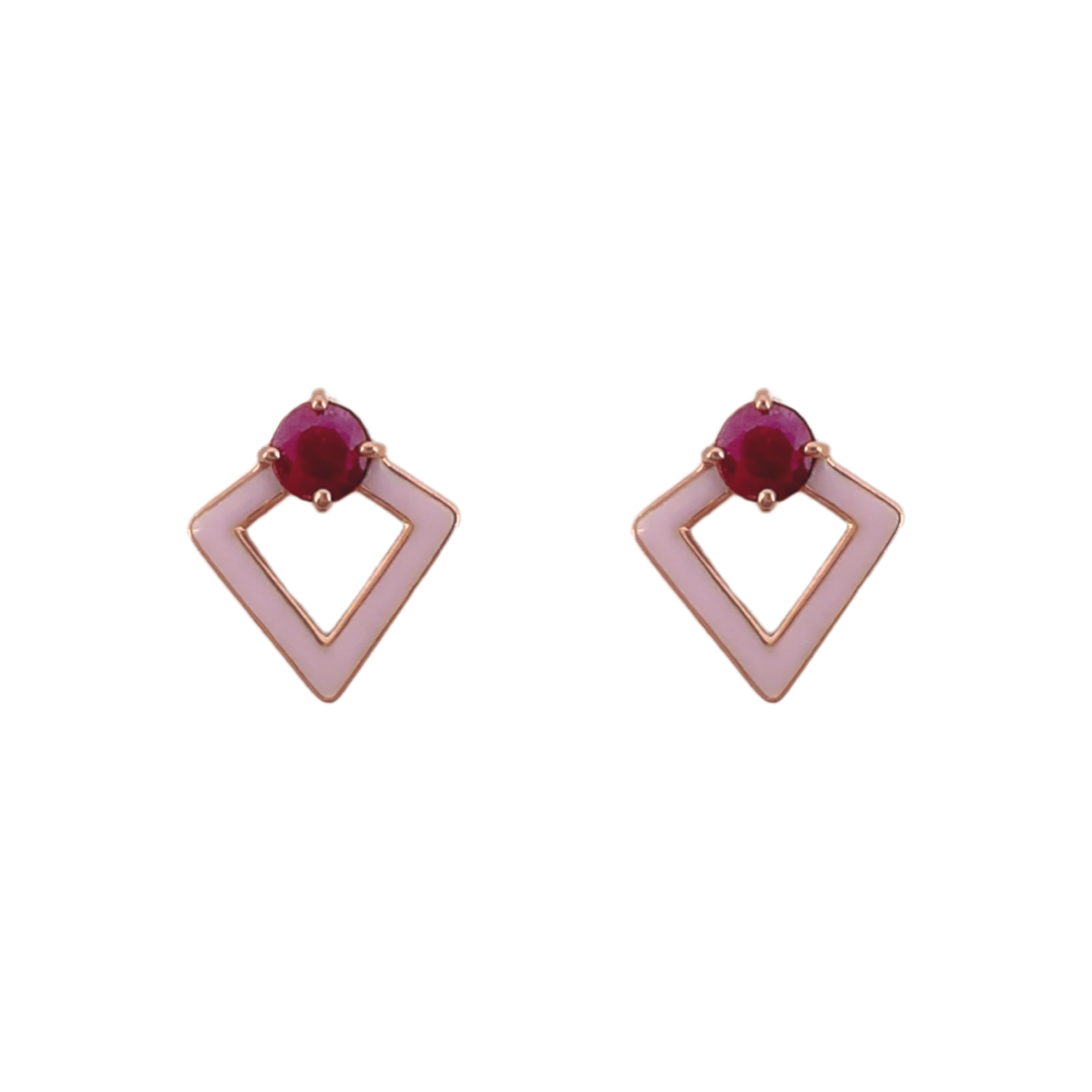 Ruby Rhombus Necklace Set