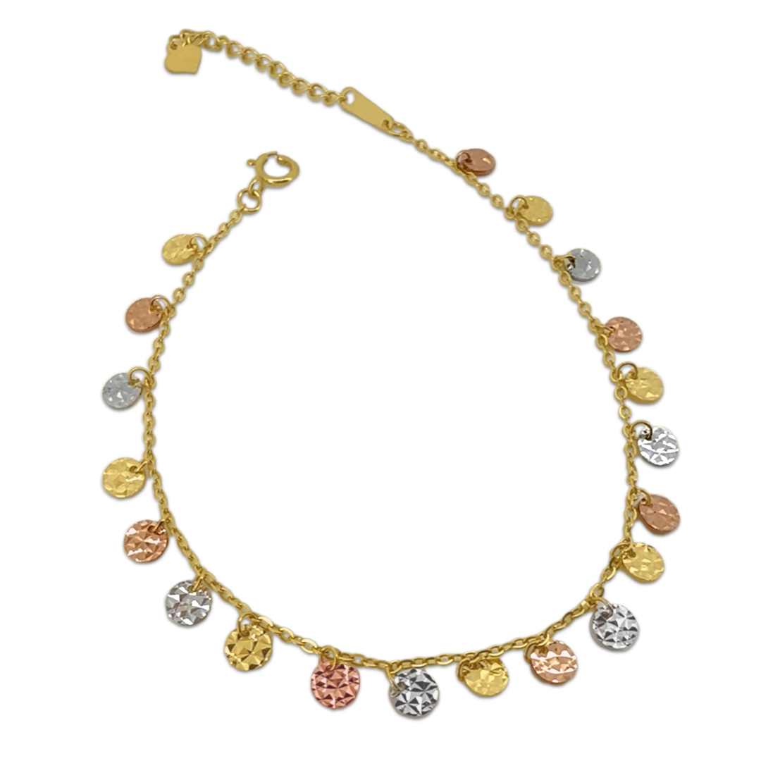 Textured Circle Charm Bracelet