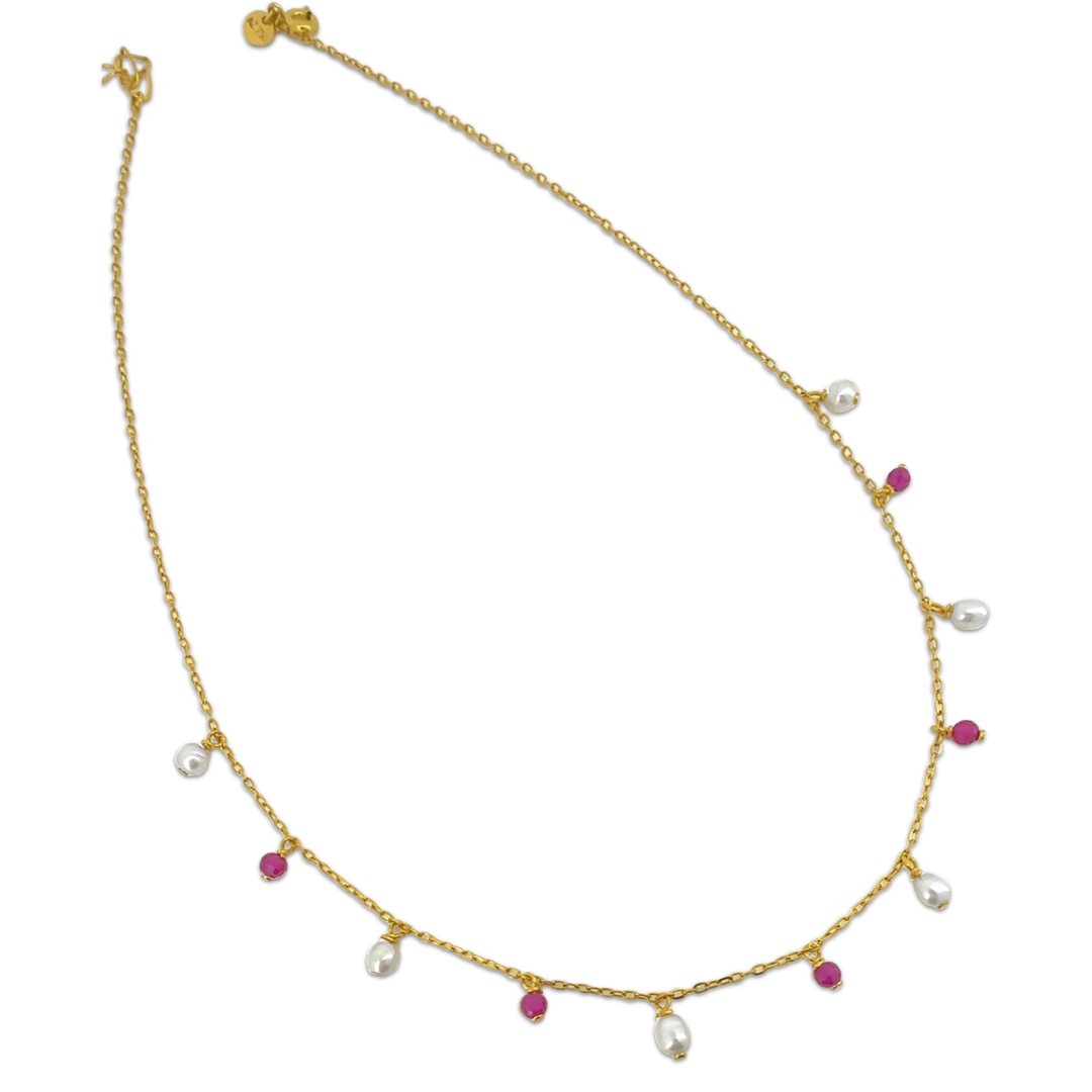 Pearl Crystal Floating Necklace