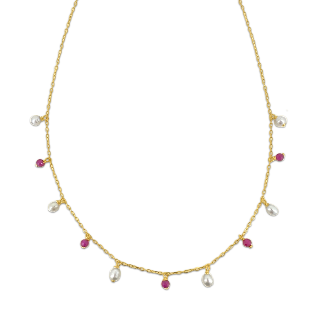 Pearl Crystal Floating Necklace