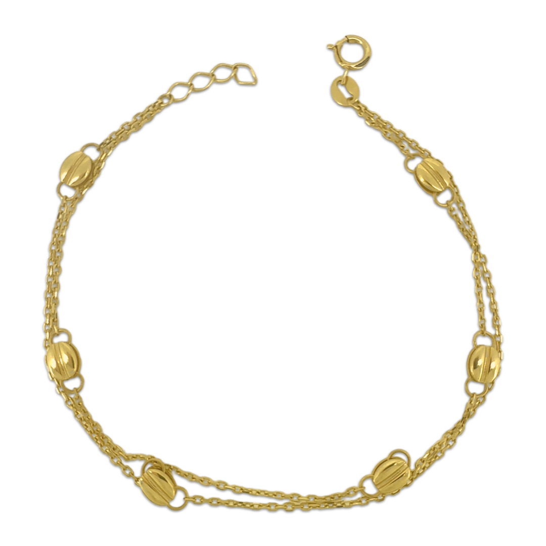 Dual Chain Bean Bracelet