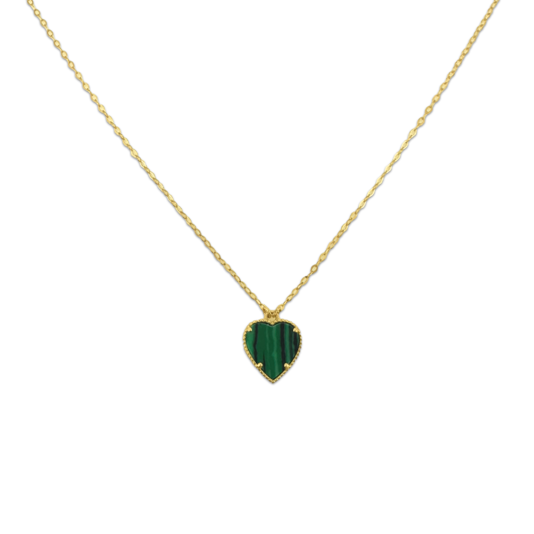Green Stone Heart Necklace