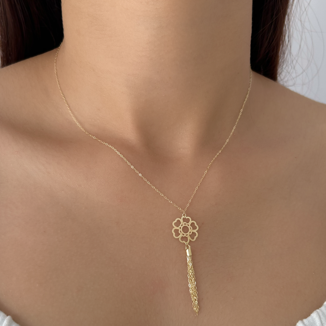 Floral Chain Drop Necklace
