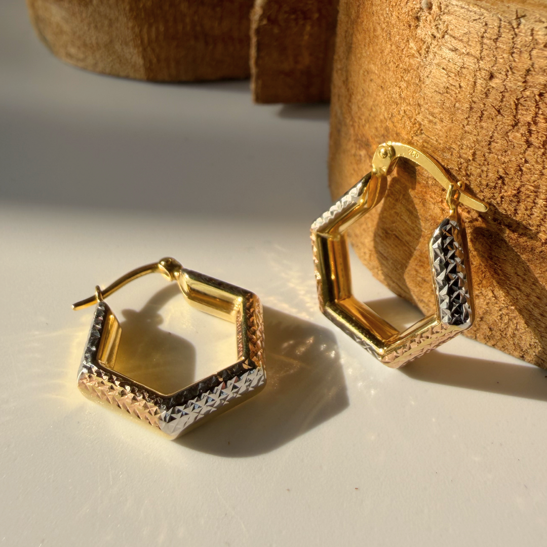 Multi Sparkle Hexa Hoops