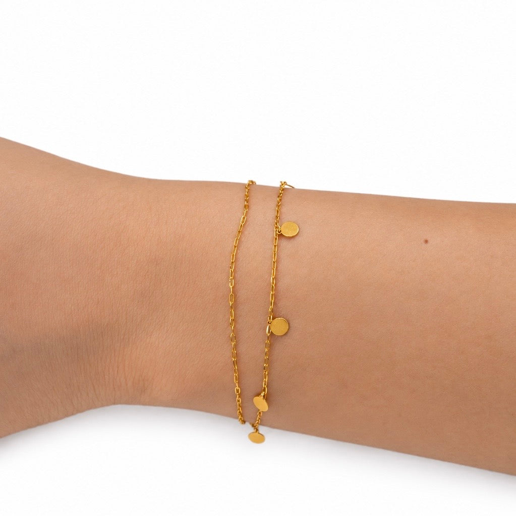 Dual Circle Charm Bracelet