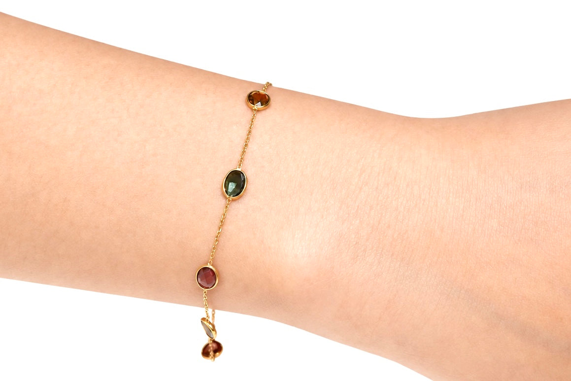 Pastel Tourmaline Oval Bracelet