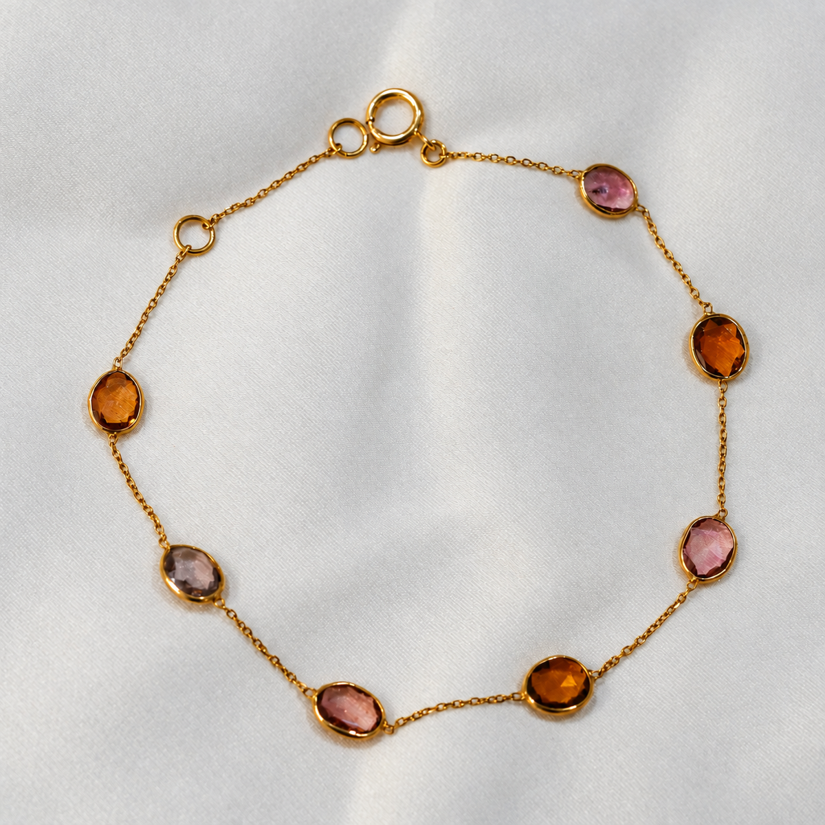 Sunset Tourmaline Oval Bracelet