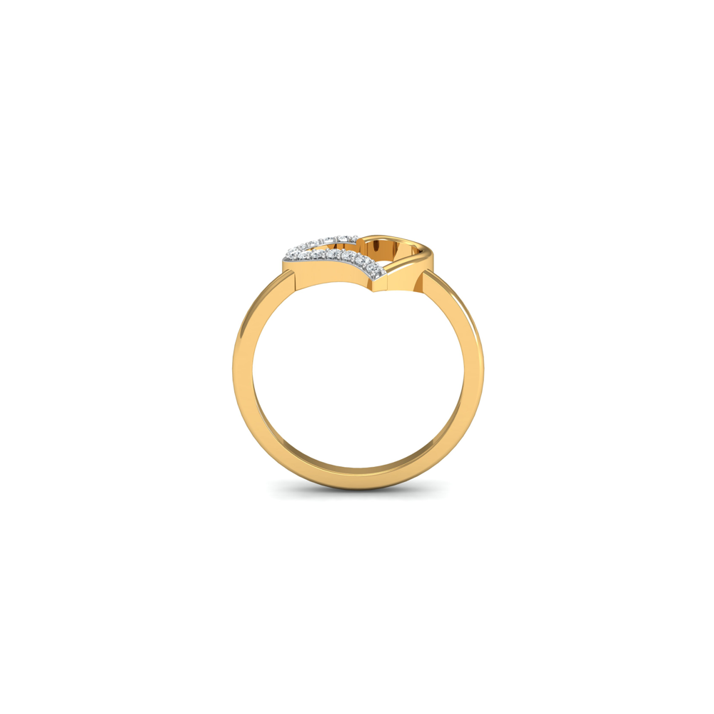 Studded Half Heart Ring