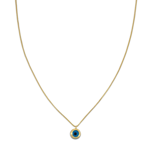 Evil Eye Box Necklace (Blue)