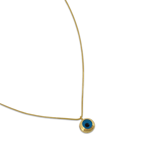 Evil Eye Box Necklace (Blue)