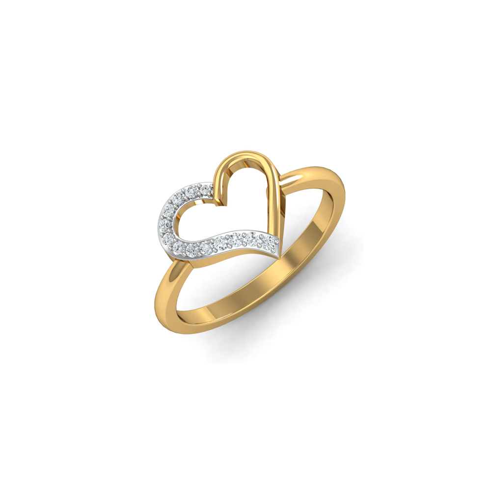 Studded Half Heart Ring