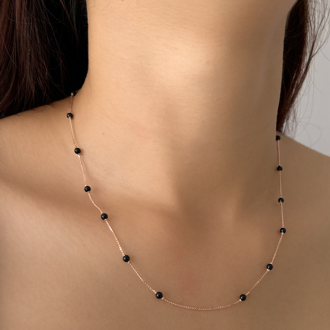 Black Bead Necklace