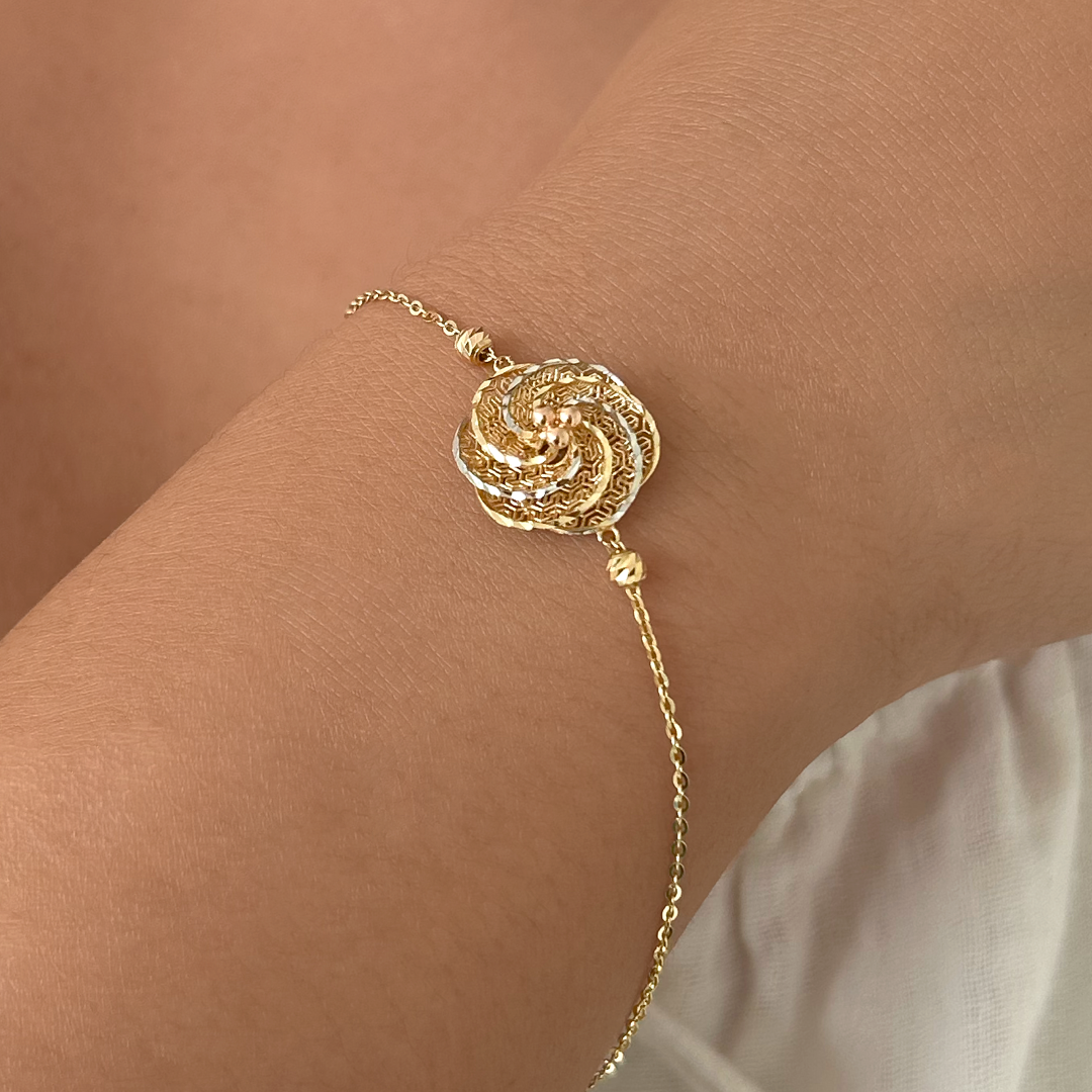 Bold Textured Flower Bracelet