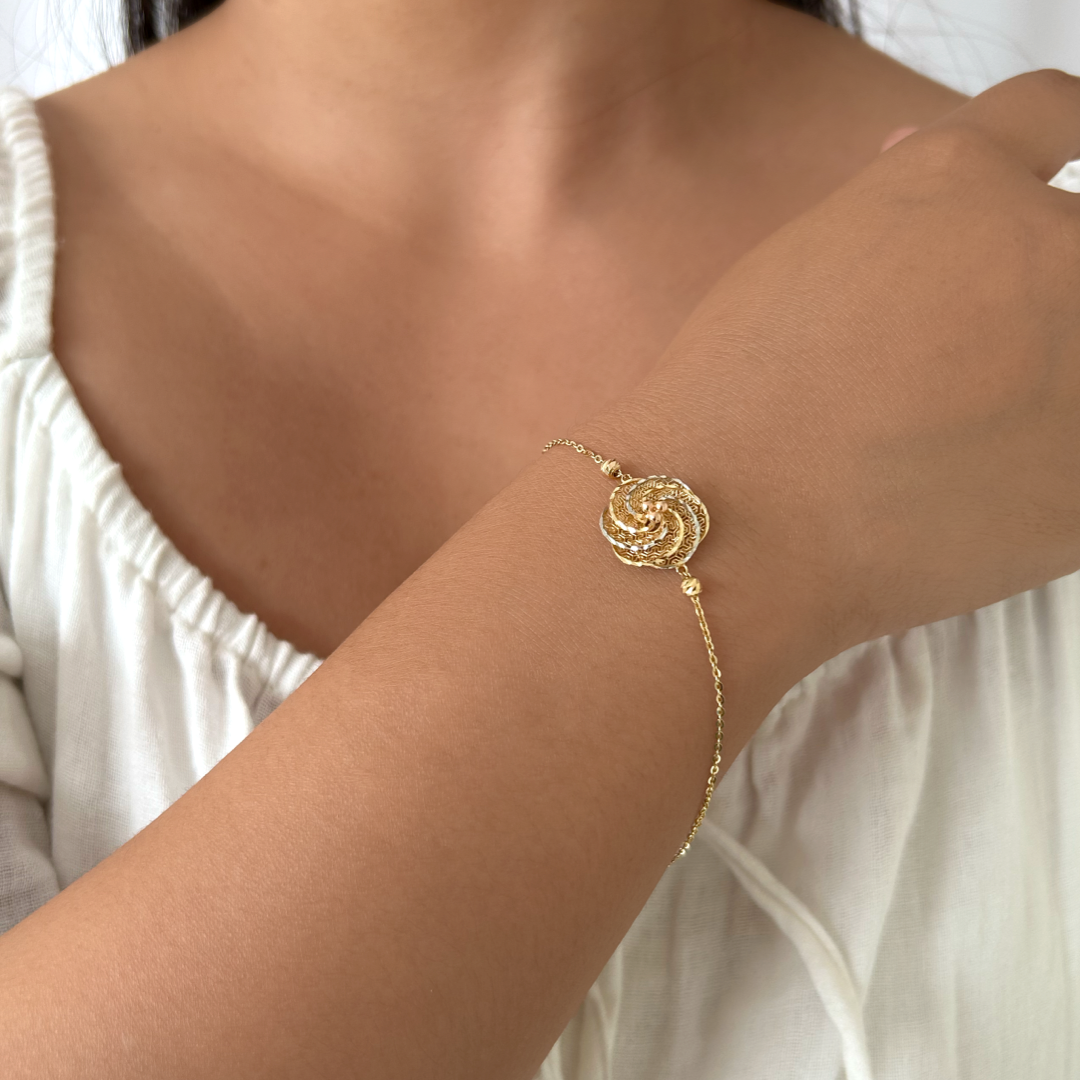 Bold Textured Flower Bracelet