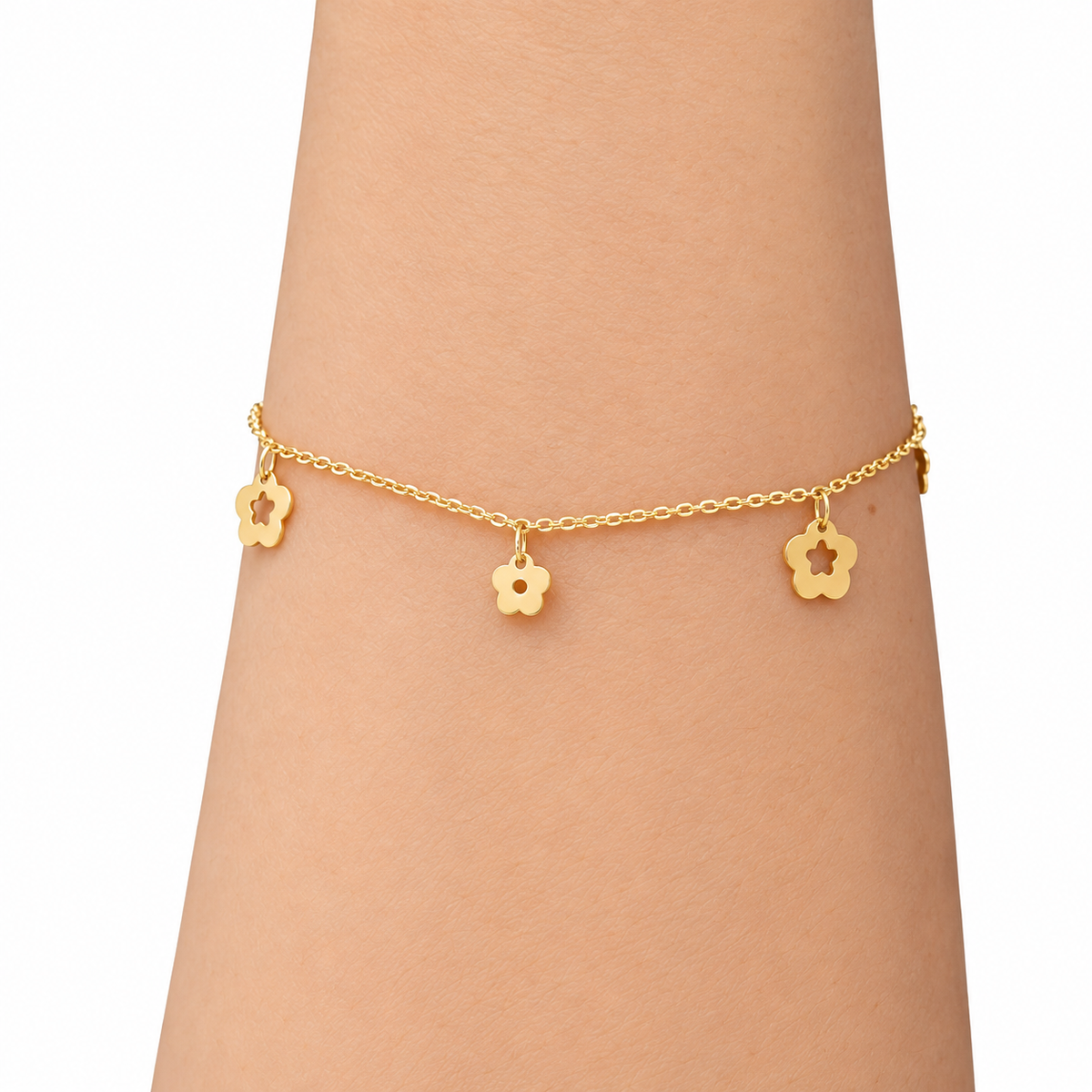 Abstract Floral Charm Bracelet