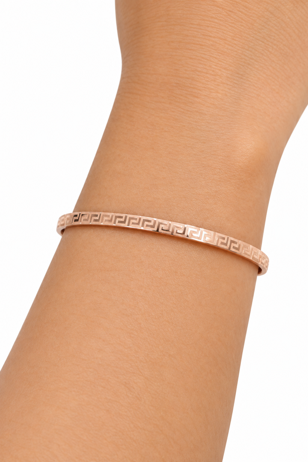 Rose Meander Bangle Bracelet
