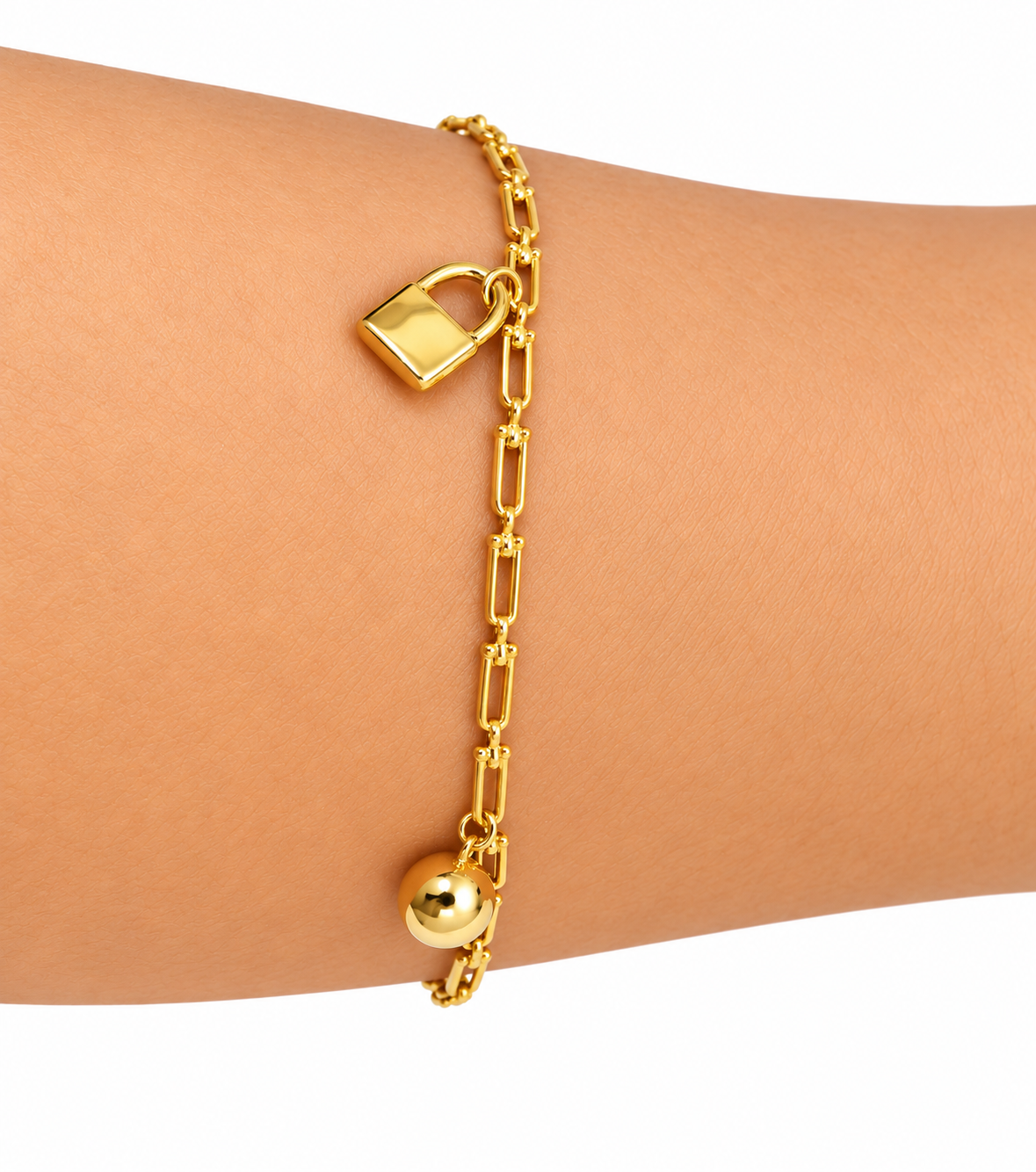 Clipper Sphere Lock Bracelet