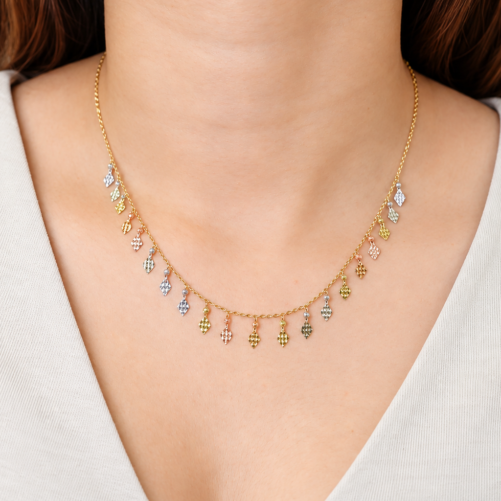 Rhombus Sphere Charm Necklace
