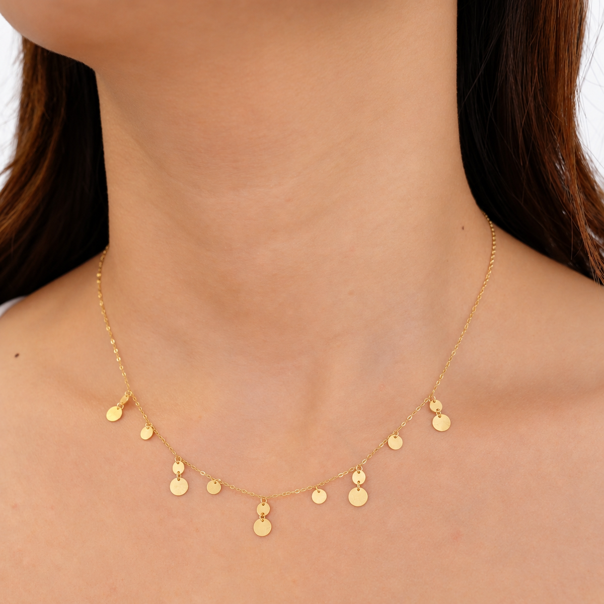 Dual Circle Charm Necklace