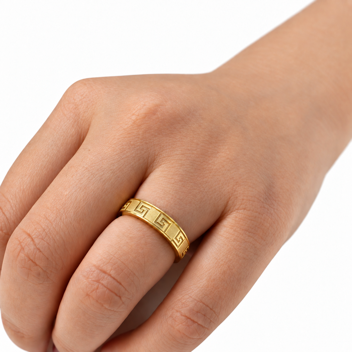 Bold Meander Thick Band | 9k | Size 12
