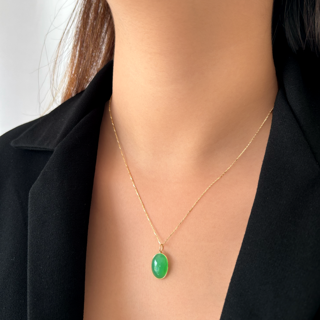 Chrysophrase Oval Pendant