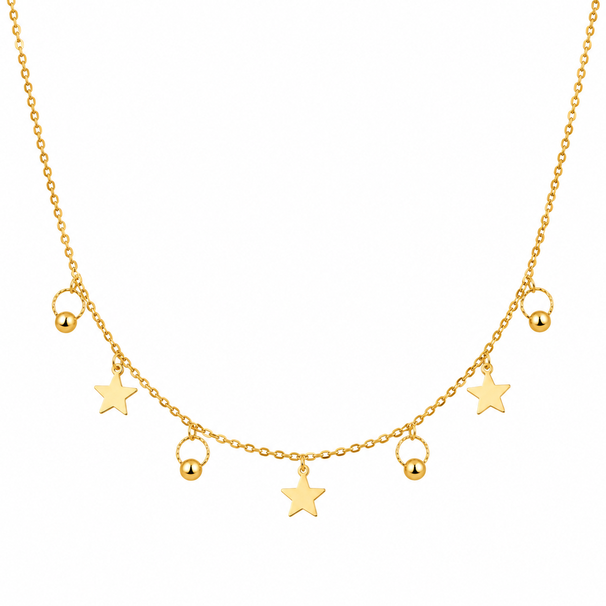 Starry Bead Charm Necklace