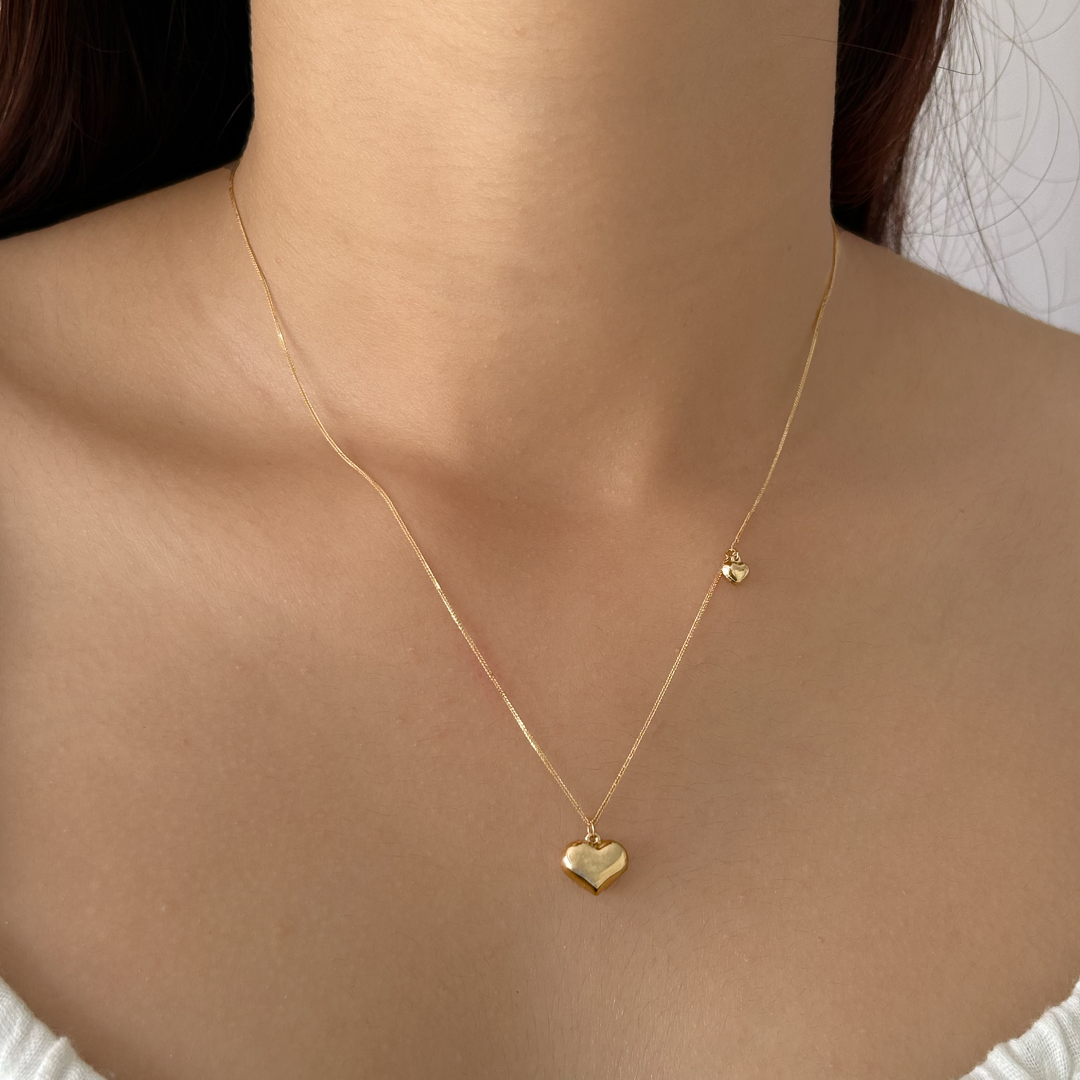 Dual Heart Charm Necklace