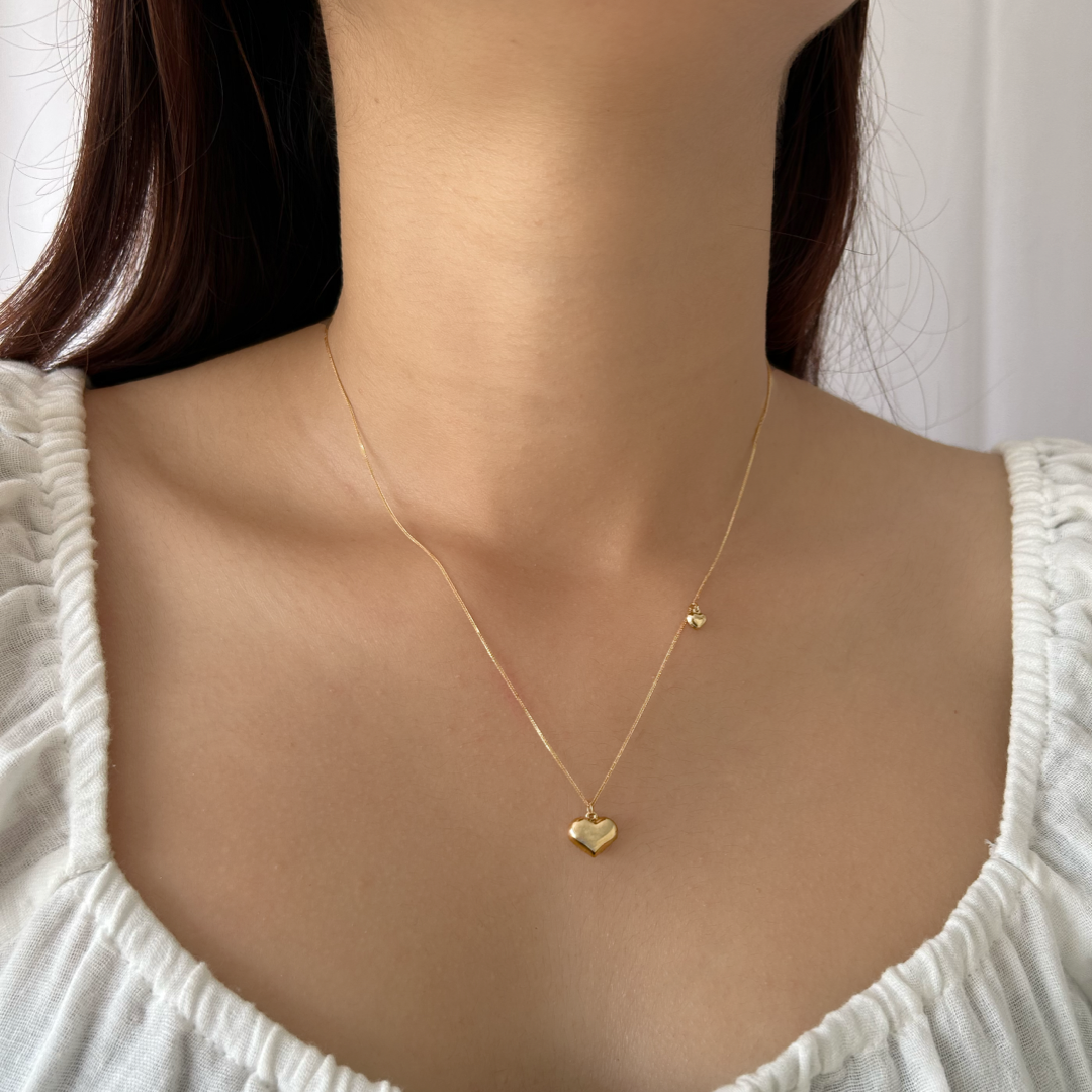 Dual Heart Charm Necklace