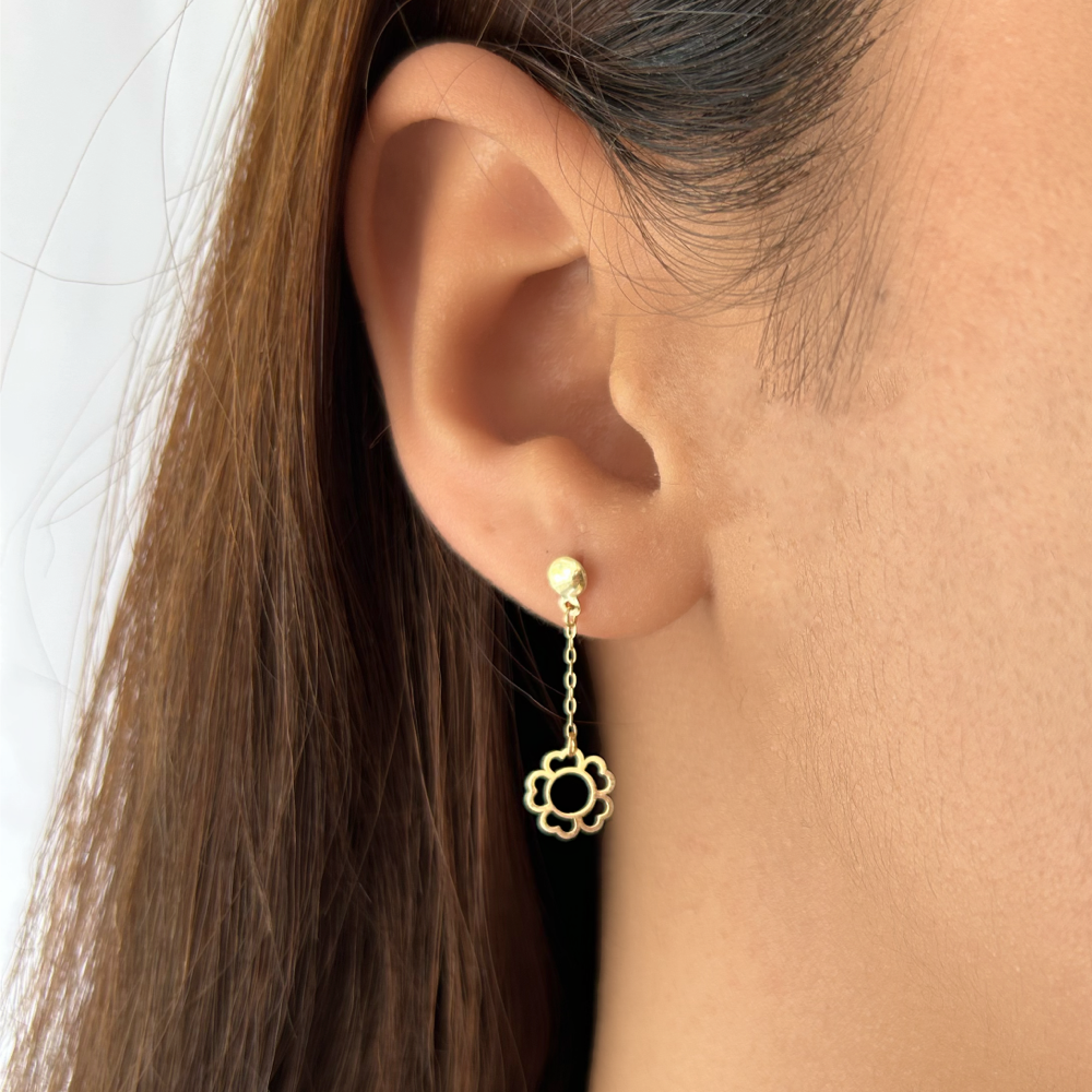 Flower Chain Drop Earrings