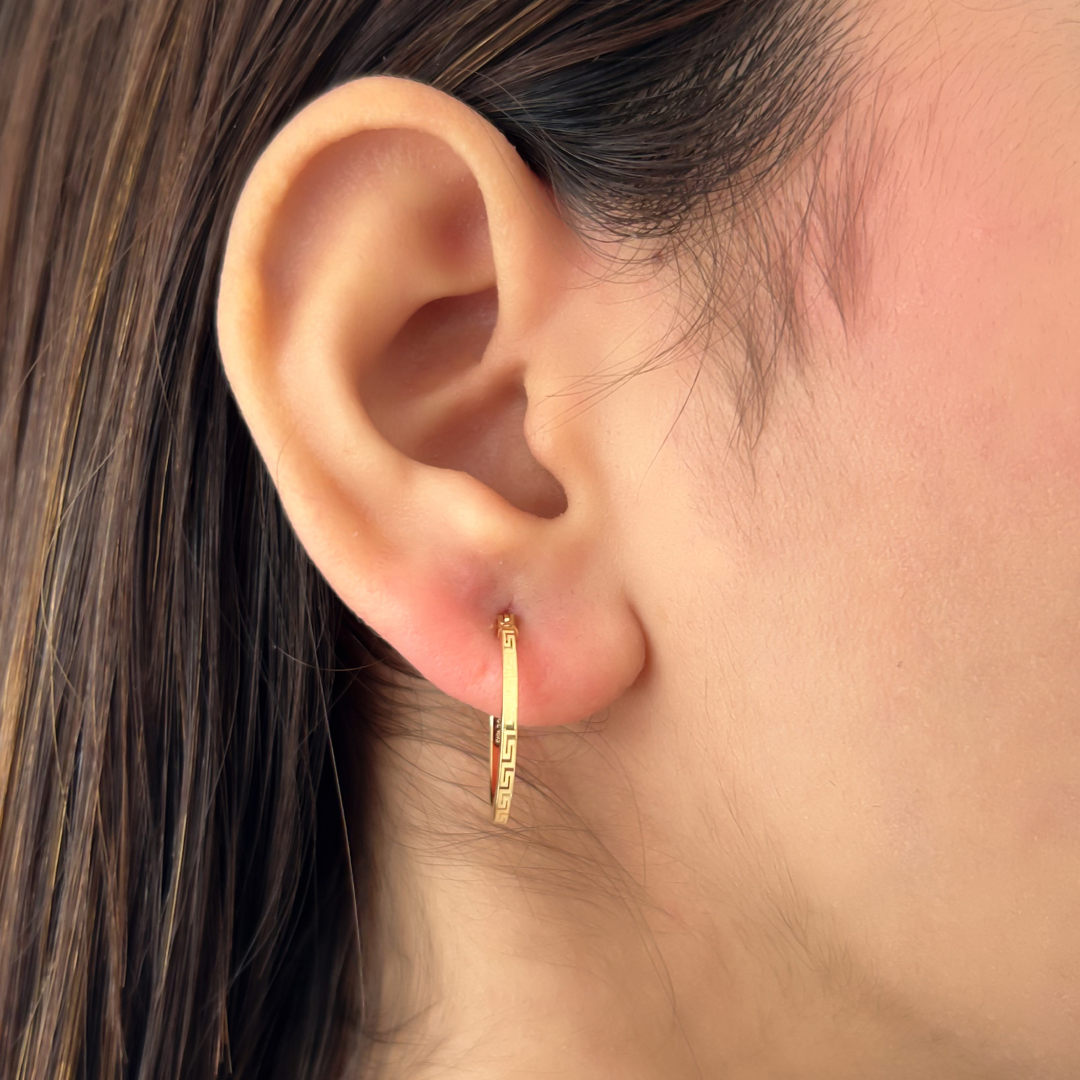Sleek Oval Meander Hoops