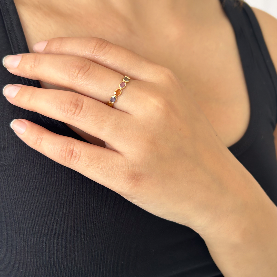 Oval Multi Sapphire Eternity Band